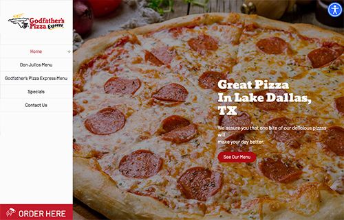 Image of Godfathers Pizza website