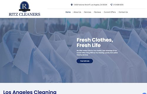 Image of Ritz Cleaning website