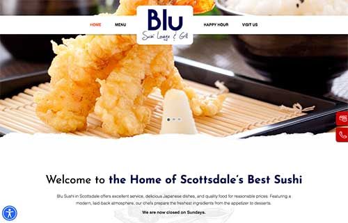 Image of Blu Sushi website